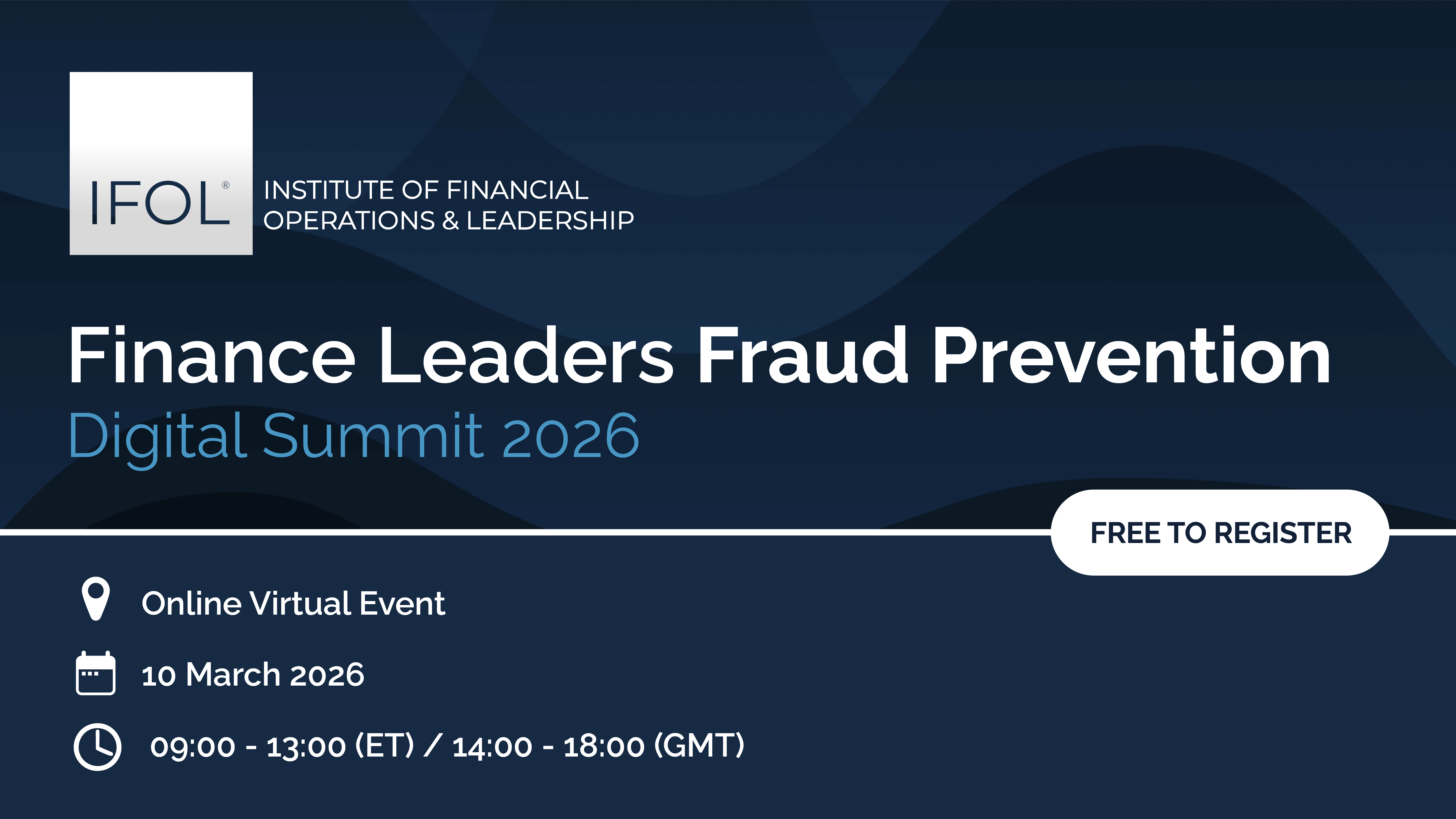 Image showing details of IFOL's Finance Leaders Fraud Prevention Summit for Finance Operations Professionals